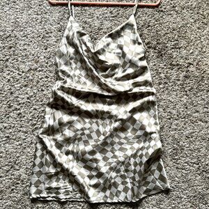 Timing silky checkered dress, size M